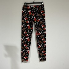 Woman  s 100  Proof Small-medium Christmas Theme Leggings Black Red White