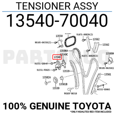 YUU 1354070040 Genuine Toyota TENSIONER ASSY 13540-70040 | eBay