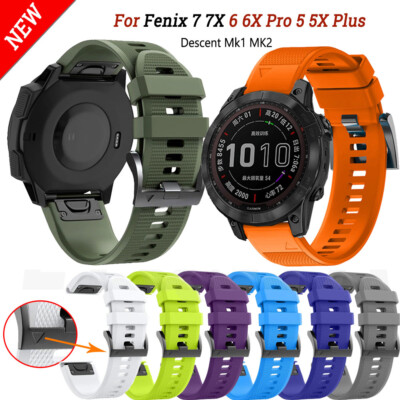 For Garmin Fenix 3HR 5X Plus 6X Pro 7X Quick Fit Silicone