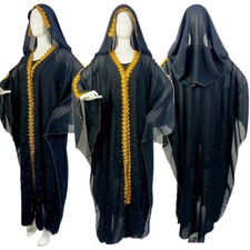 Ramadan Overhead Caftan Muslim Women Hooded Kaftan Dubai Abaya Maxi Dress Caftan
