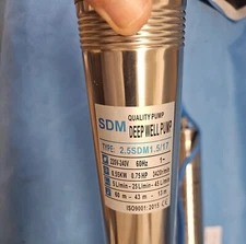 SDM Deep Well Pump 2.5 SDM 1.5/17, 220/240 V - W/Control Box NEW Plumbing Tool