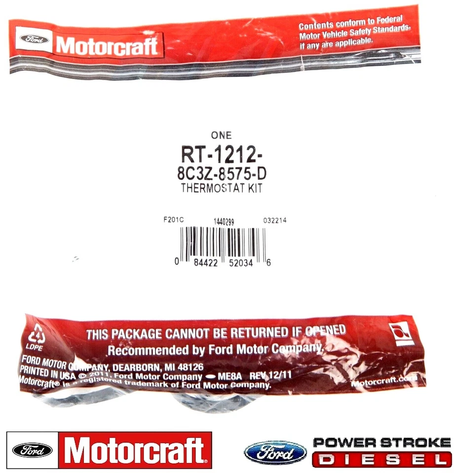 08-10 Ford 6.4L 6.4 Powerstroke Diesel OEM Motorcraft Thermostats F250 F350 F450 - Image 3 of 3