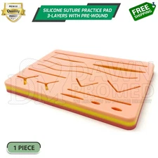 New Medical Skin Suture Practice Silicone Pad Wound Simulated For Training Kit