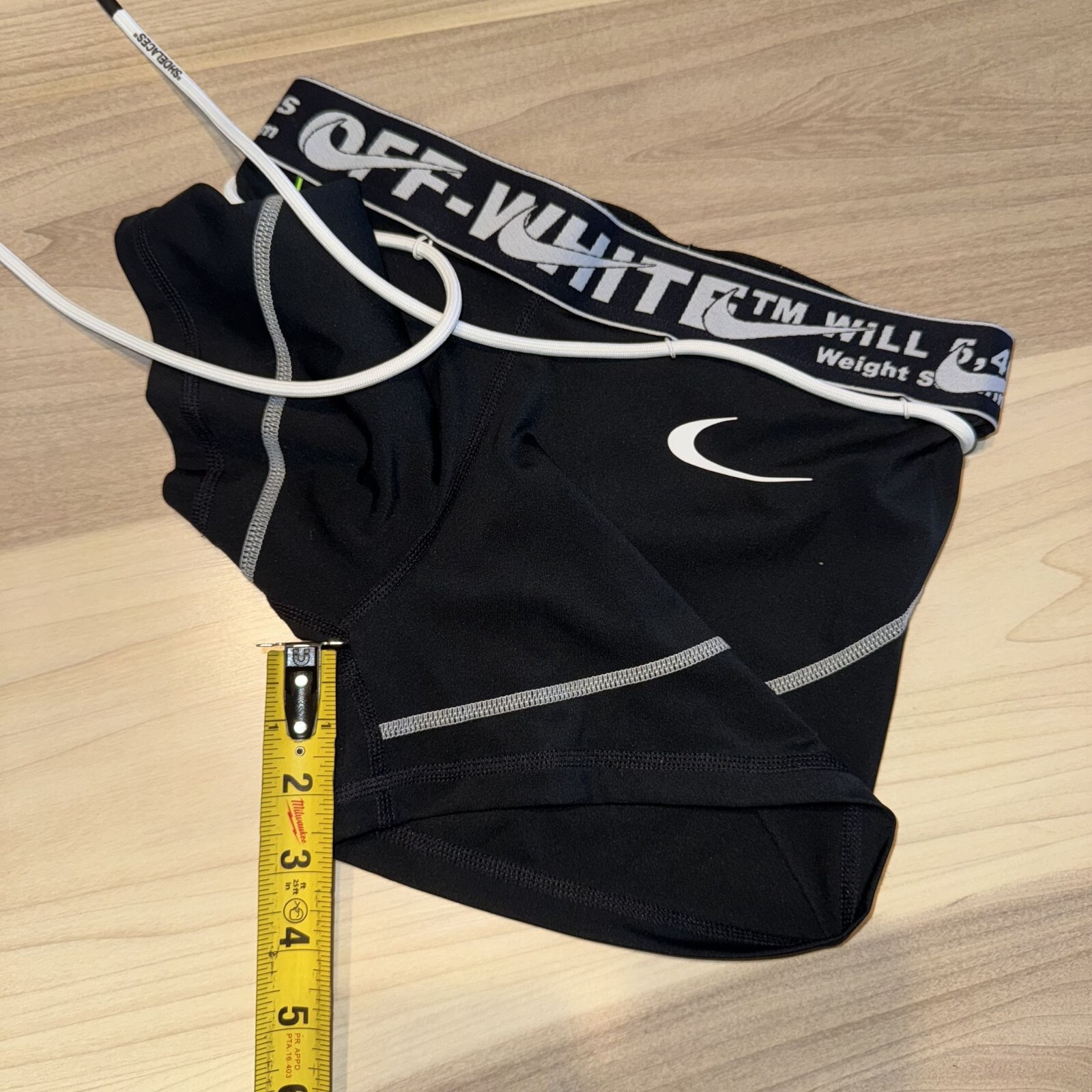 OFF WHITE X NIKE Pantaloncini da corsa Nike x Off White NRG RU neri bianchi professionali nuovi senza etichette donna small S