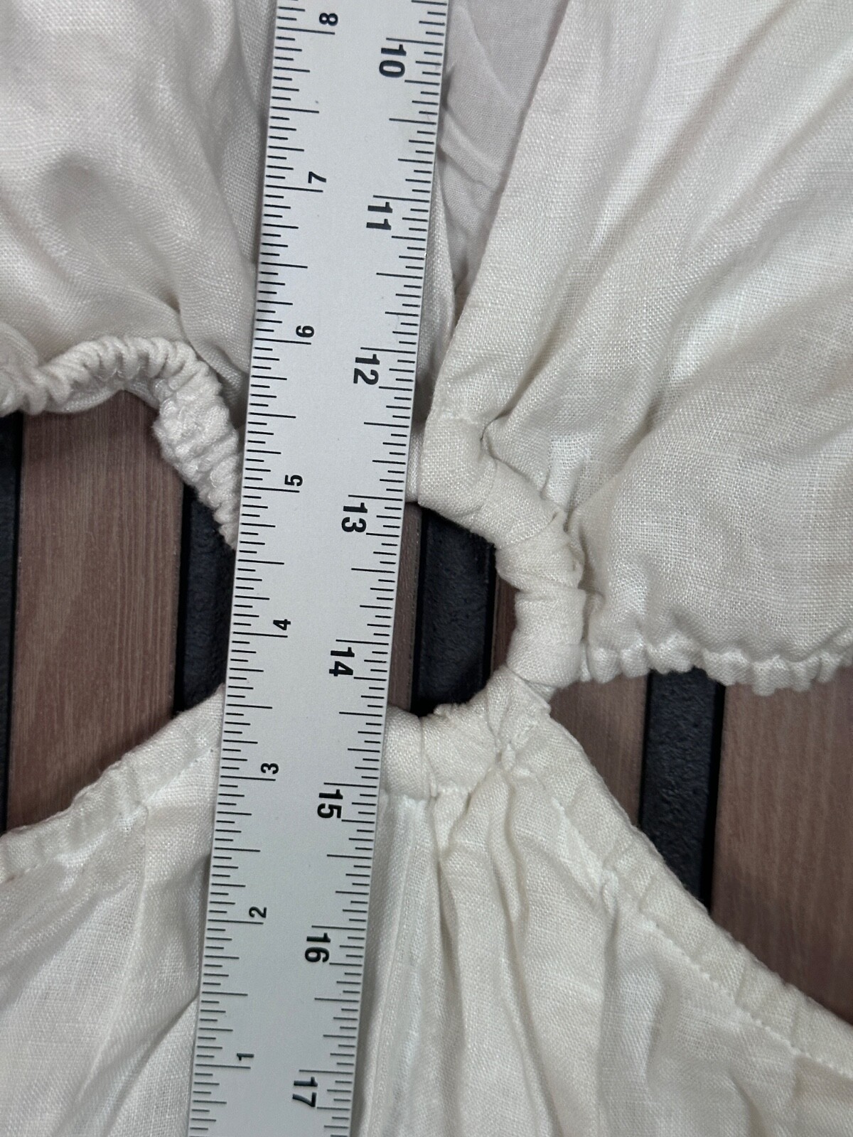 Dissh Shirt Dress US 4 / S Womens White !00% Linen Cut Out Waist A Line Maxi