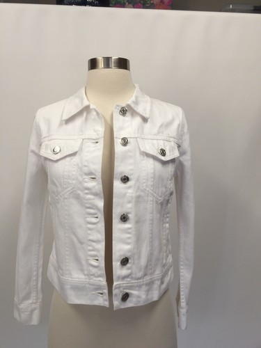 New J Crew Petite Denim Jacket in White 