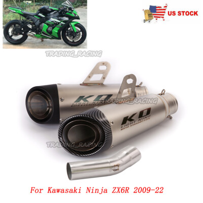 my Racefit Black Edition Slip-On Exhaust for Kawasaki ZX-6R 2009-22
