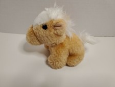 Vintage Russ Berrie  Co. Mini 5" Tan  White Horse Stuffed Plush Pony