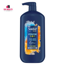 Suave Men 3 in 1 Mens Body Wash, Hair, Face and Body Wash, Hydrating, Citrus  M