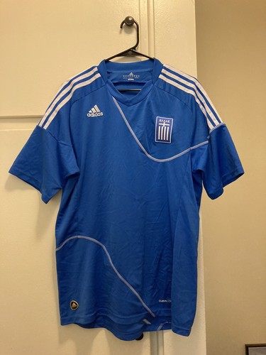 Adidas Greece Football Soccer Jersey Shirt 2010 2012 Mens L Large Blue