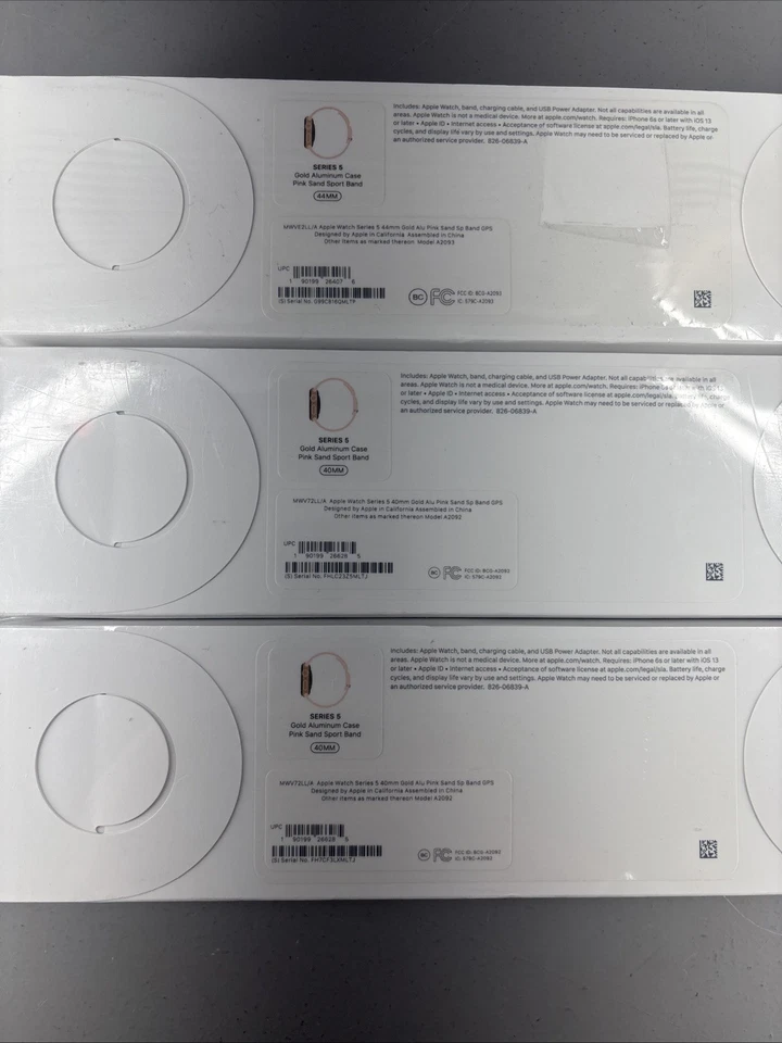 Apple Watch Series 5 40-45 mm Aluminio Oro Rosa Estuche Lote de 3 Nuevo Sellado Sin Probar Foto 2 de 4
