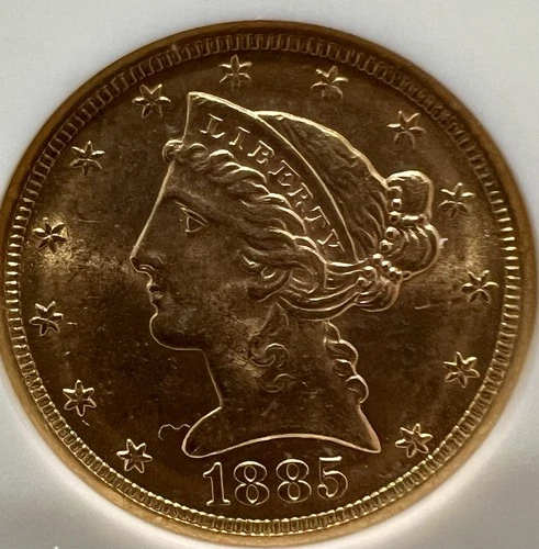 1885-S Liberty Half Eagle — photo from the most recent tracked eBay sale