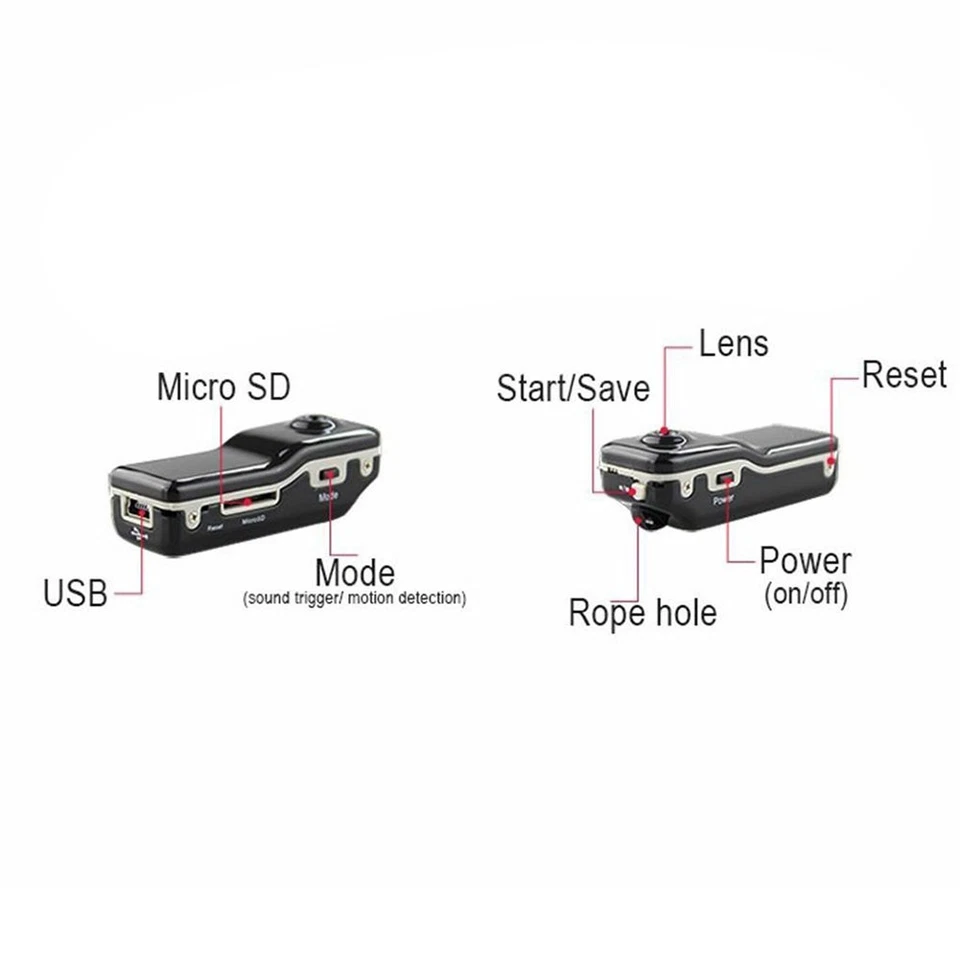 Mini DV Camcorder DVR Video Camera Webcam HD Cam Sports Helmet Bike Motorbik SLS - Image 3 of 4