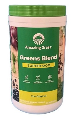 Amazing Grass  Greens Blend SUPERFOOD POWDER, The ORIGINAL, 60 Serv, EXP : 09/26