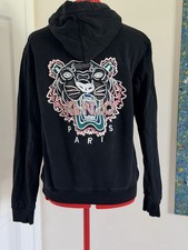 Kenzo Paris Tiger Hoodie Sequined Logo Cotton Pullover Portugal Women  s S Unisex