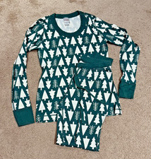 Hanna Anderson Womens Green Holiday Tree Pajama Set Size XS