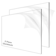 2 Pieces 1/8" Thick (3mm) Acrylic Sheets,Clear Cast Plexiglass 12” x 16” with...