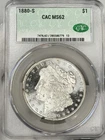 1880-S Morgan Dollar $1 CAC CACG MS62 San Francisco Silver One 90% US Coin