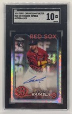 2024 Topps Chrome Logofractor Ceddanne Rafaela MLB Refractor Auto Red Sox SGC 10