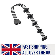 4-Pin IDE Molex Male to 5x 15 Pin SATA Splitter Power Supply Cable for HDD SSD
