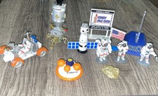 Vtg NASA Mini Astronaut Action Figure Space Voyagers Apollo 2" Vinyl Toy LOT