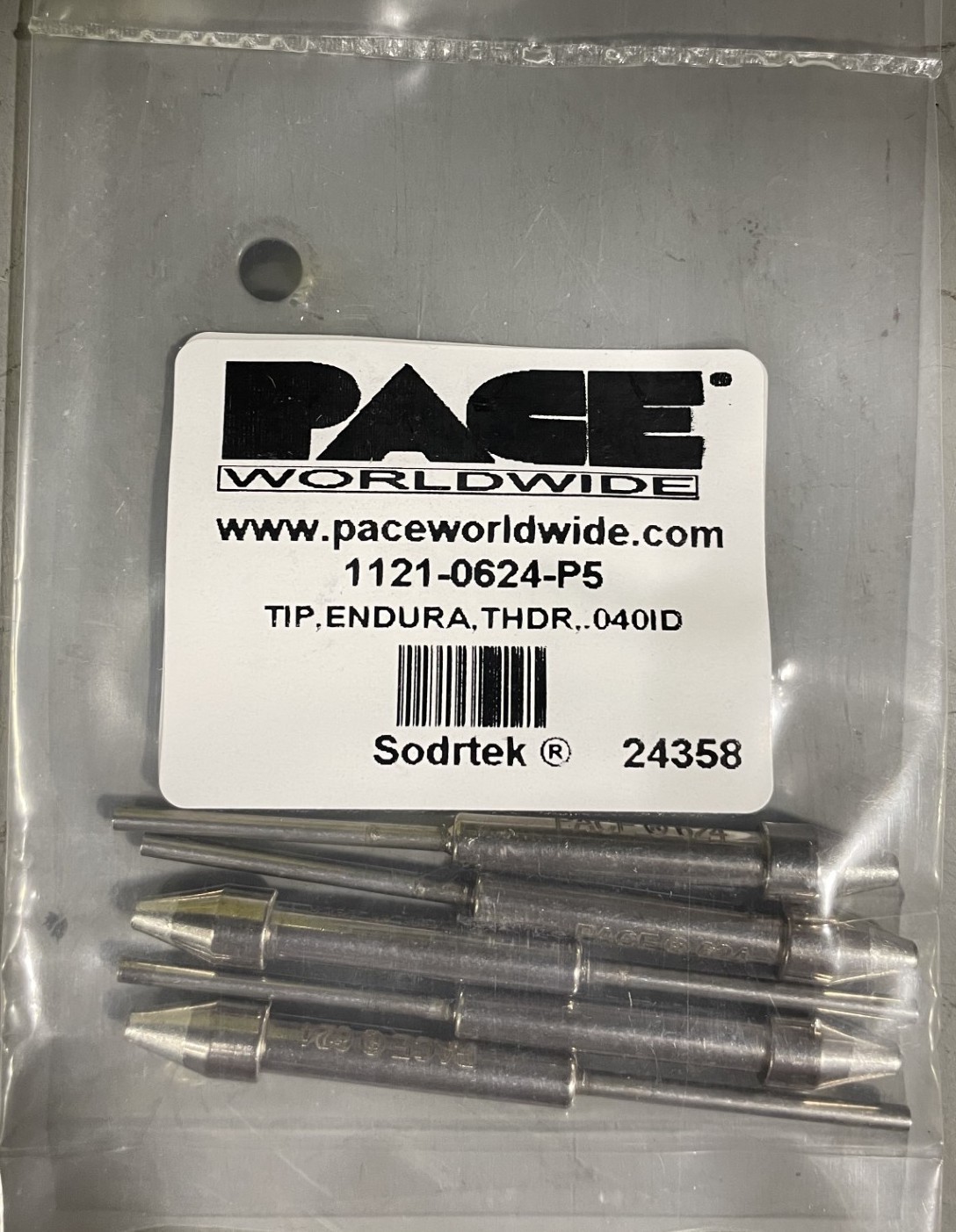 Pace 1121-0624-P5 Desoldering Tip, 0.40" ID x 0.090", Endura ThermoDrive, PK/5