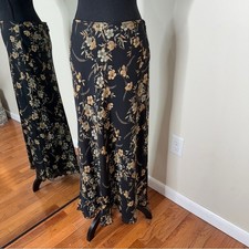 Old Navy Vintage90s Floral Maxi Skirt Black Mustard Size 8