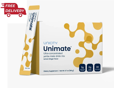 #ad Unicity Unimate Lemon Ginger 30 Stick Packs NEW SEALED Free Shipping $33.50