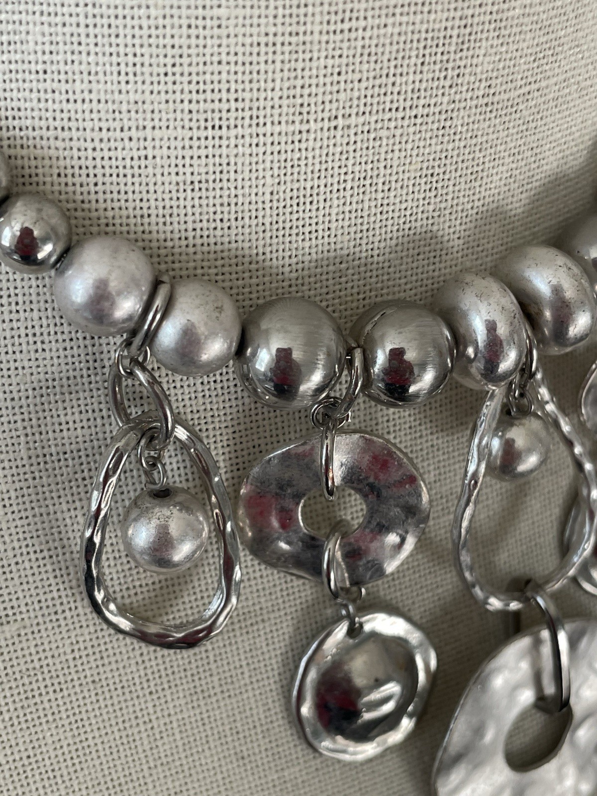 Silvertone Statement Memory Wire Bib Necklace For… - image 4