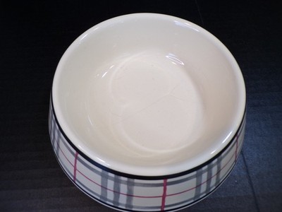 BURBERRYチェック フードボウル 食器 未使用品 Vintage BURBERRY London NOVA CHECK Ceramic Dog Food Water Bowl 6
