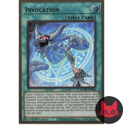 Yugioh Invokation MGED-DE044 Gold Rare 1. Auflage NM