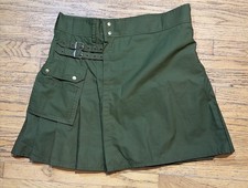 UK Kilts Pleated Utility Modern Tactical Kilt Skirt Green Sz 40