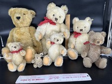 7 Steiff Vintage Teddy Bears- All for 1 price- Jointed W Germany