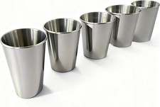 Unbreakable 10 oz Stainless Steel Kids Cups 5 Pack - BPA-Premium Stackable