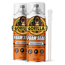 Gorilla Spray Foam Sealant 12oz Light Gray Expanding Foam 2 Pack