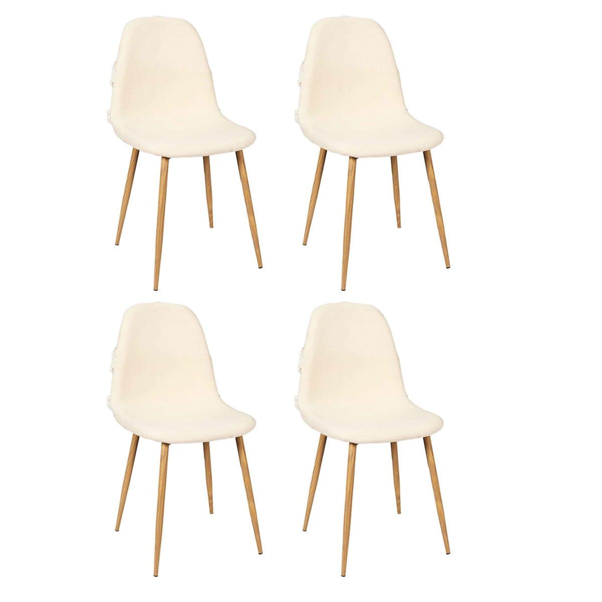 Lot de 4 chaises Faro beige 86cm confortables contre le mal de dos