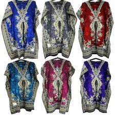 Floral Kaftan Short length Loose Casual Boho Women Ethnic Summer Beach Dress