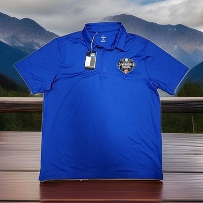 2023 Division 2 Womens Basketball Championship Logo Blue U/A Polo Shirt Mens XL