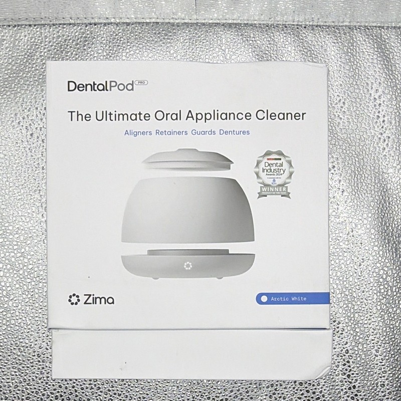 Zima DentalPod Pro Ultrasonic Oral Appliance Cleaner, Arctic White