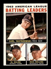 1964 Topps #8 Yastrzemski/Kaline/Rollins AL Batting Leaders EXMT+ X3662052