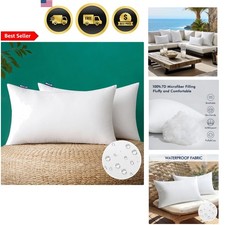 Outdoor Pillow Inserts Waterproof 12x20 Inch Pack of 2 Throw Pillow Waterproof