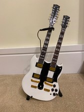 Don Felder - Axe Heaven Gibson SG EDS-1275 Doubleneck White Mini Guitar Replica