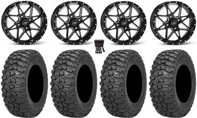 ITP Tornado 14'' Wheels Black 28'' Trail Saw 2.0 Tires Can-Am Defender