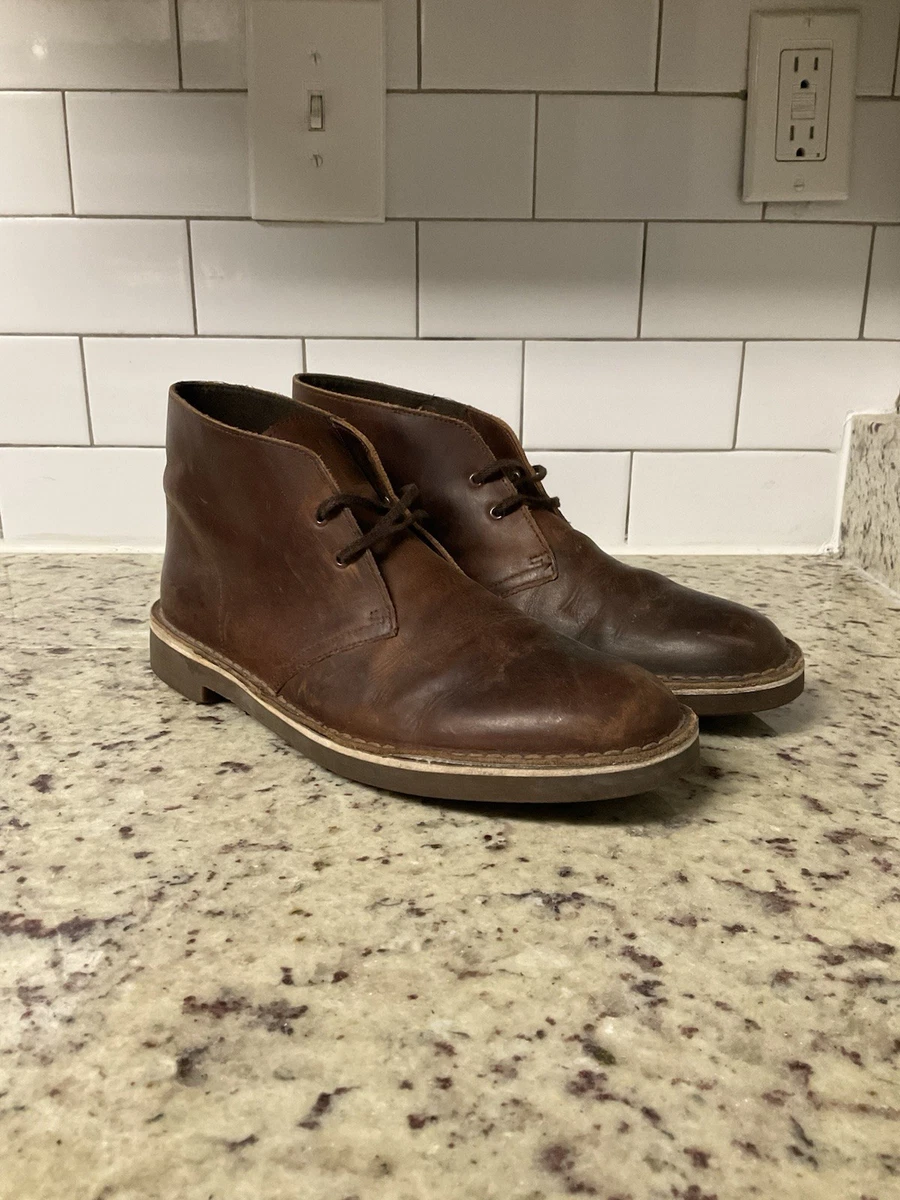 Clarks Buchacre 2 Mens Ankle Boots Taupe Distressed 9.5M Dark Sand Chukka Suede Clarks men boots bushacre - Gem main image 2