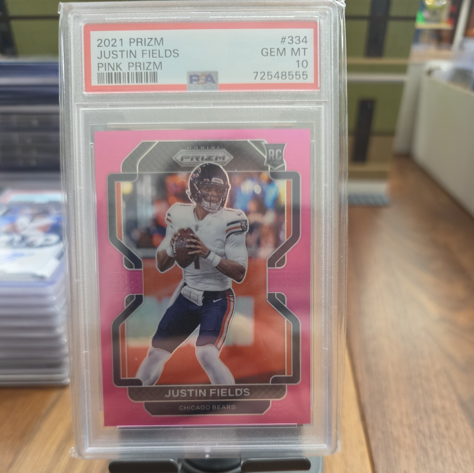 2021 Panini Prizm Rookie Justin Fields #334 Pink Prizm (RC) Jets PSA 10 GEM!!!!
