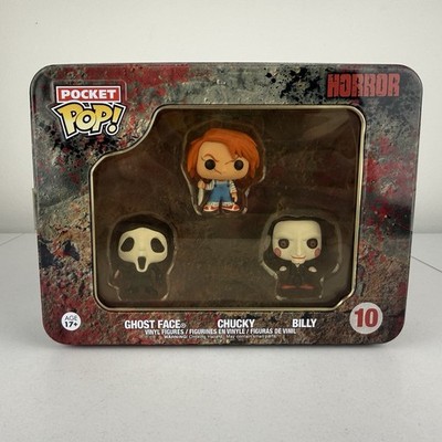 Funko Pocket Pop Horror Tin Set 3 Pack Ghost Face Chucky Billy #10 Saw Scream
