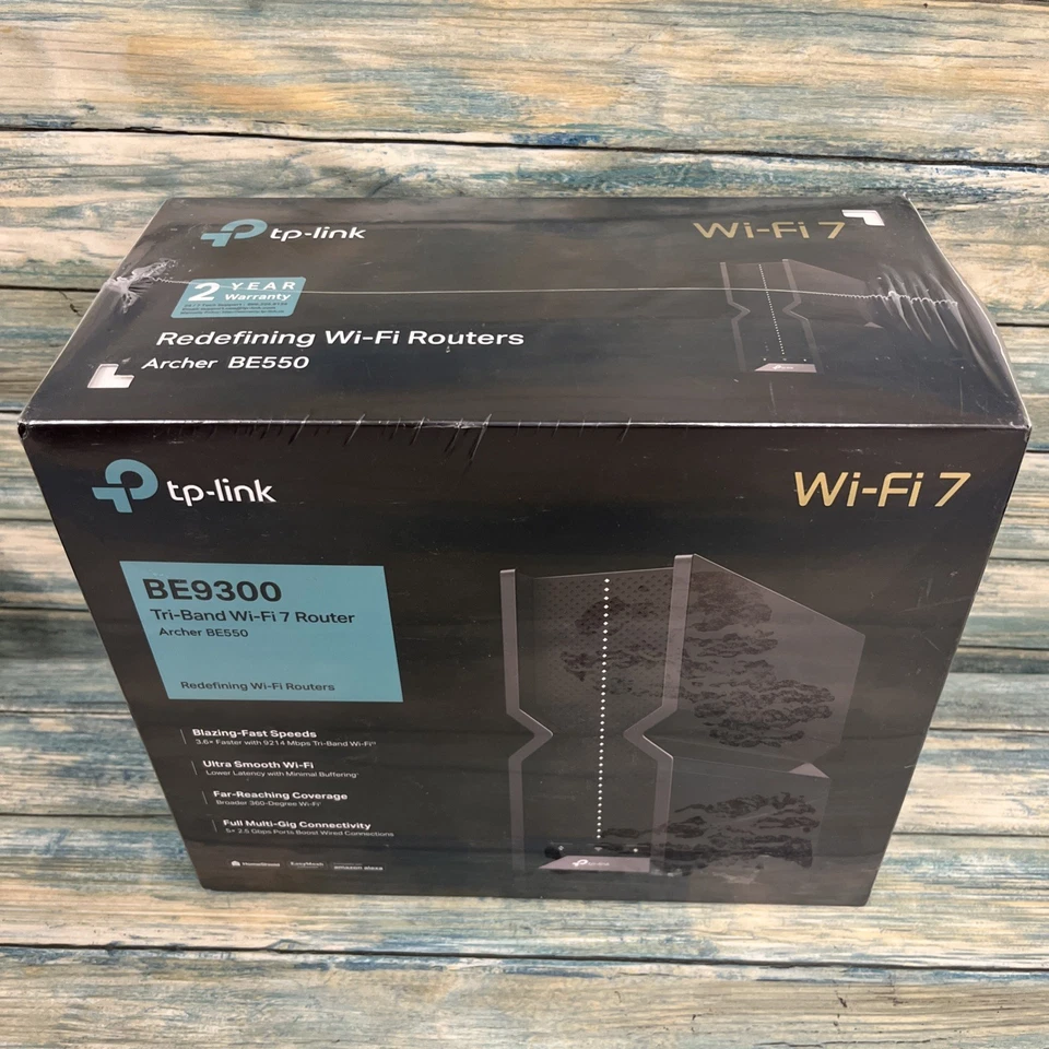 TP-Link BE9300 Tri-Band WiFi7 Router Archer BE550 6-Stream 9.2Gbps Black - Image 2 of 4