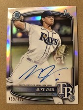 2025 Mike Vasil Bowman Chrome 1st Bowman Auto Refractor /499 Card #CPA-MV 