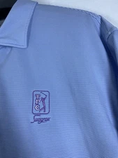 Peter Millar Summer Comfort Shirt Mens XL Blue Striped Sawgrass TPC Golf Polo US