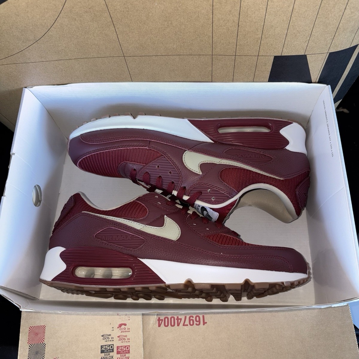 NEW Nike Air Max 90 By You HQ3691 900 Red Gold Leather Men Size 11